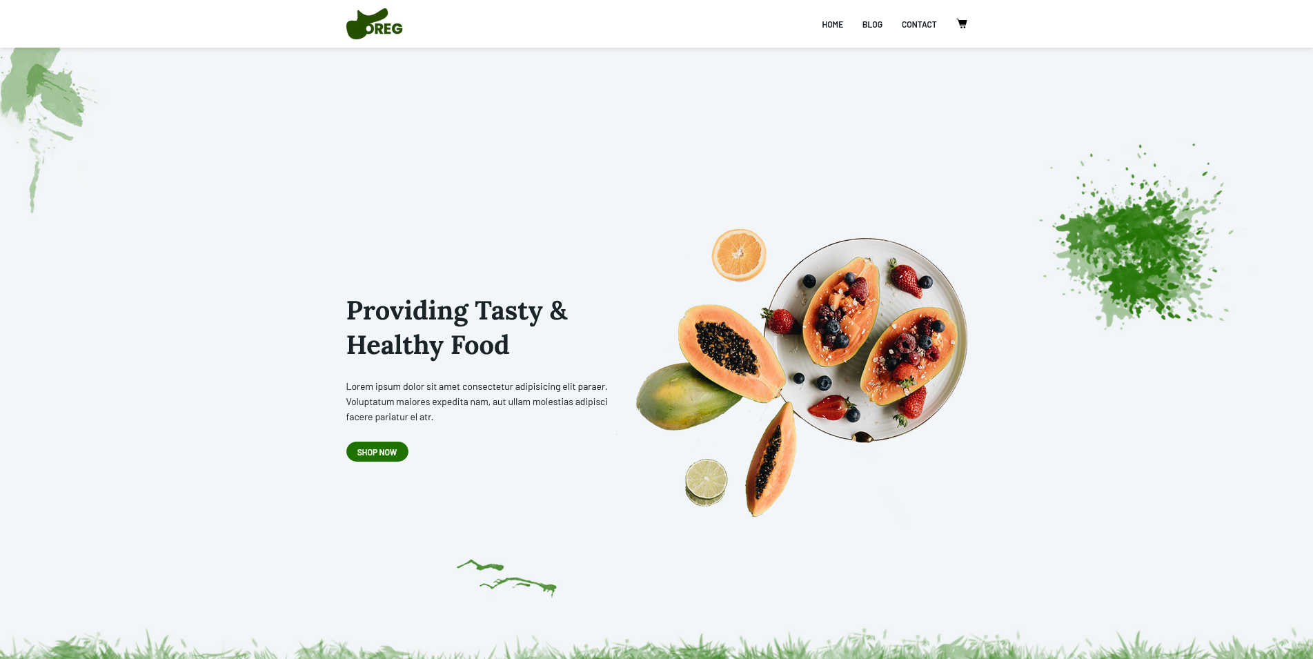 screenshot of a website that is named Providing Tasty and Healthy Food